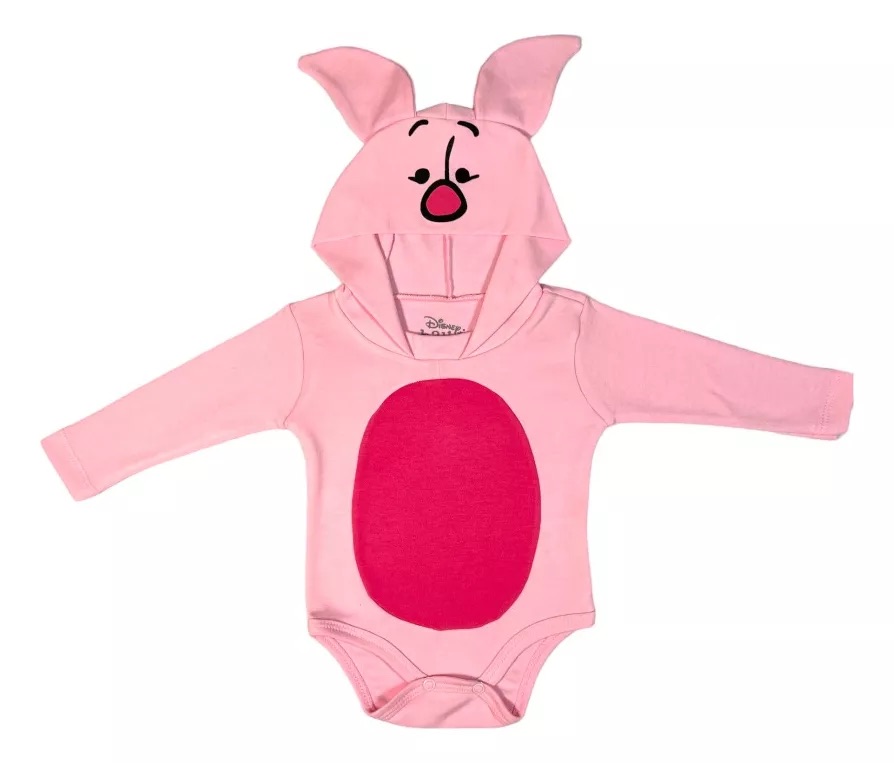 Foto 2 pulgar | Pañalero Manga Larga Disfraz Con Gorro Bebe Piglet Disney