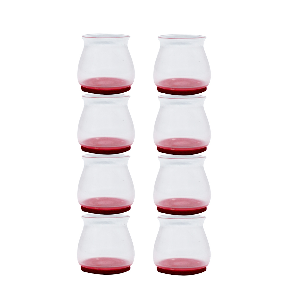 Foto 2 pulgar | Pack 8 Fundas para Patas de Muebles Tv Ofertas Ruby Sliders Transparente con Vino Flexibles