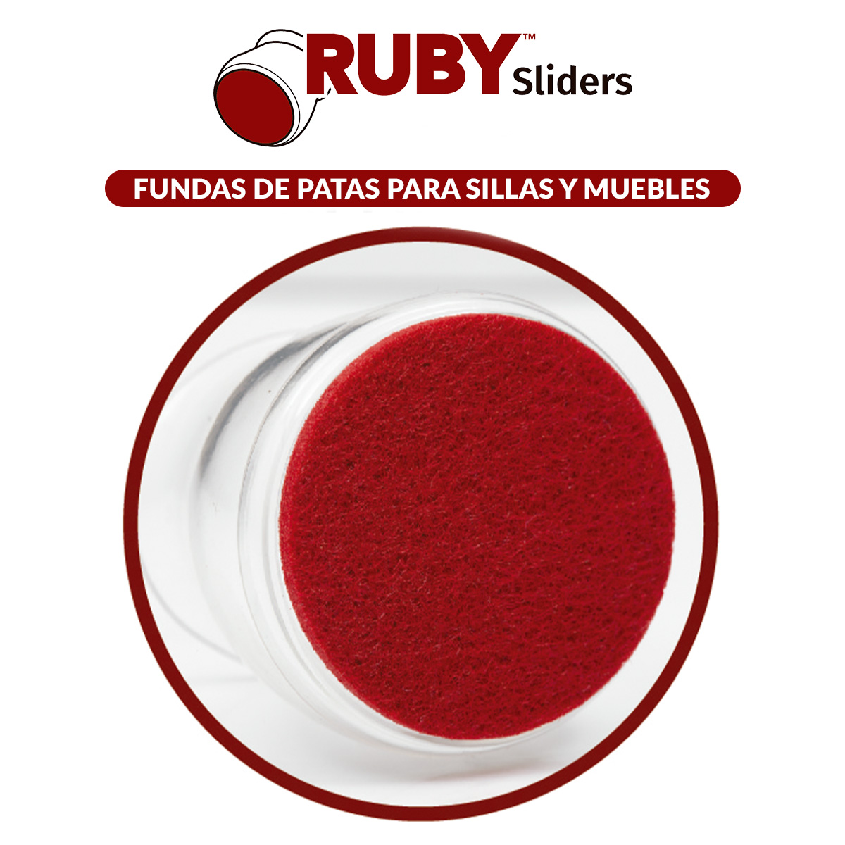 Foto 4 pulgar | Pack 8 Fundas para Patas de Muebles Tv Ofertas Ruby Sliders Transparente con Vino Flexibles