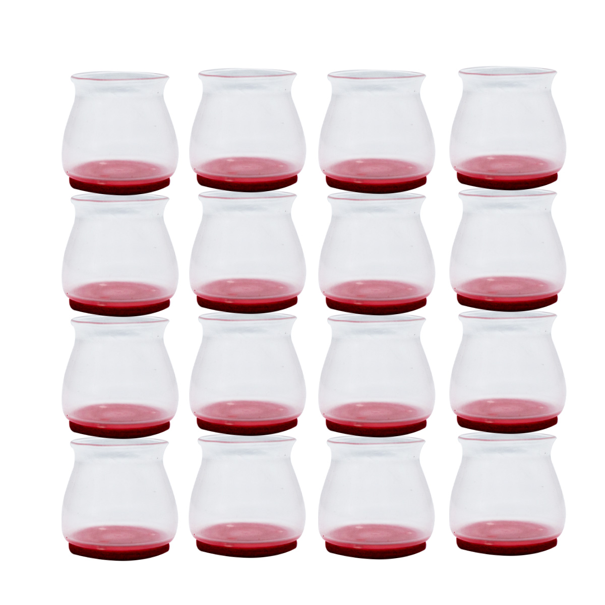 Foto 2 pulgar | Pack 16 Fundas para Patas de Muebles Tv Ofertas Ruby Sliders Transparente con color Vino Flexibles