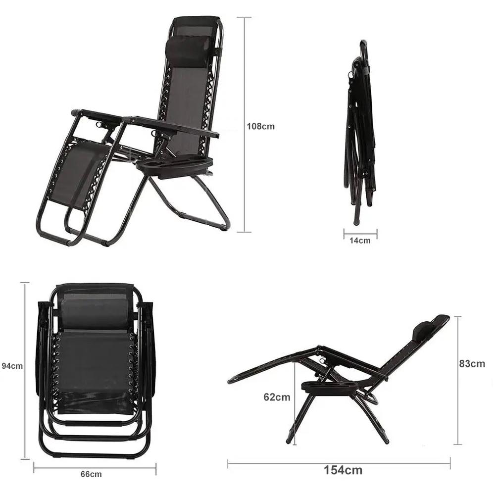 Foto 3 | Silla Camastro CJR Plegable Gravedad 0 Reclinable 2 Piezas