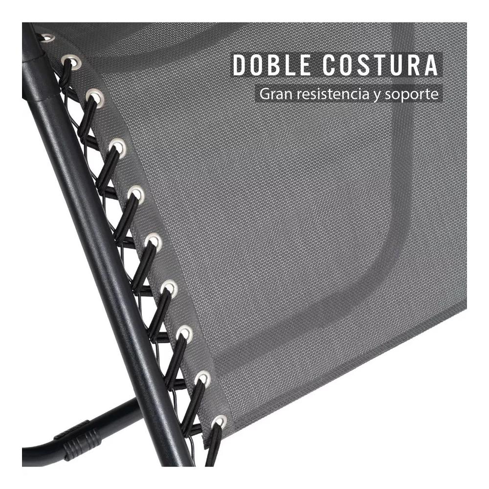 Foto 8 pulgar | Silla Camastro CJR Plegable Gravedad 0 Reclinable 2 Piezas
