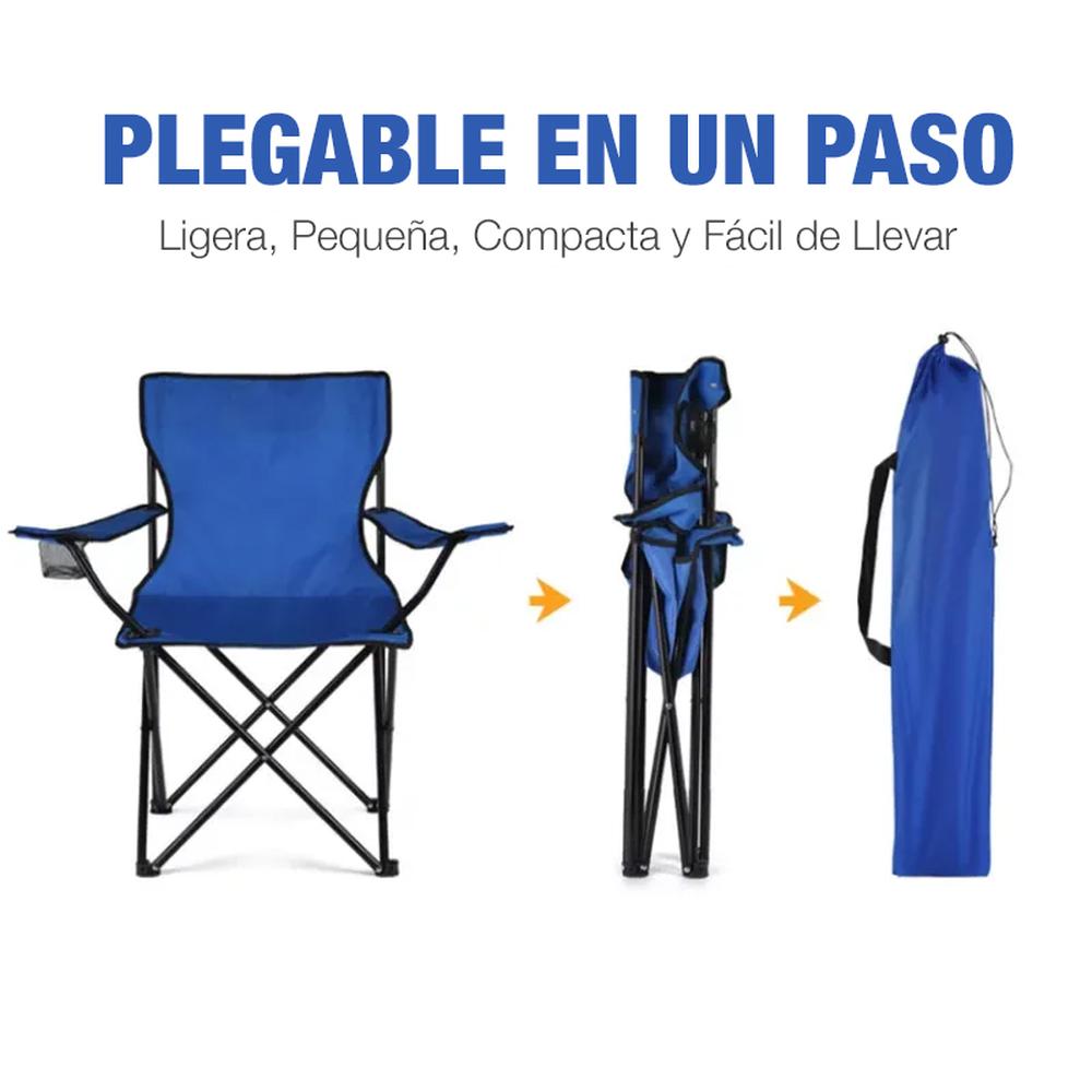 Foto 5 | Silla de Playa CJR Gris Plegable Reclinable con Funda para Exterior 3 Piezas