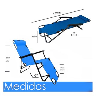 Foto 5 | 2 Sillas Camastro Plegable Reclinable Jardin Playa Alberca