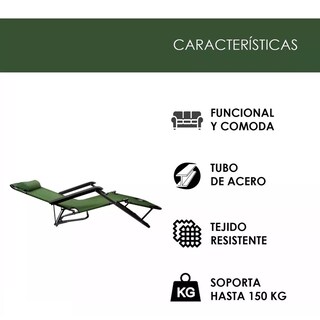 Foto 5 | 2 Sillas Camastro Plegable Reclinable Jardin Playa Alberca