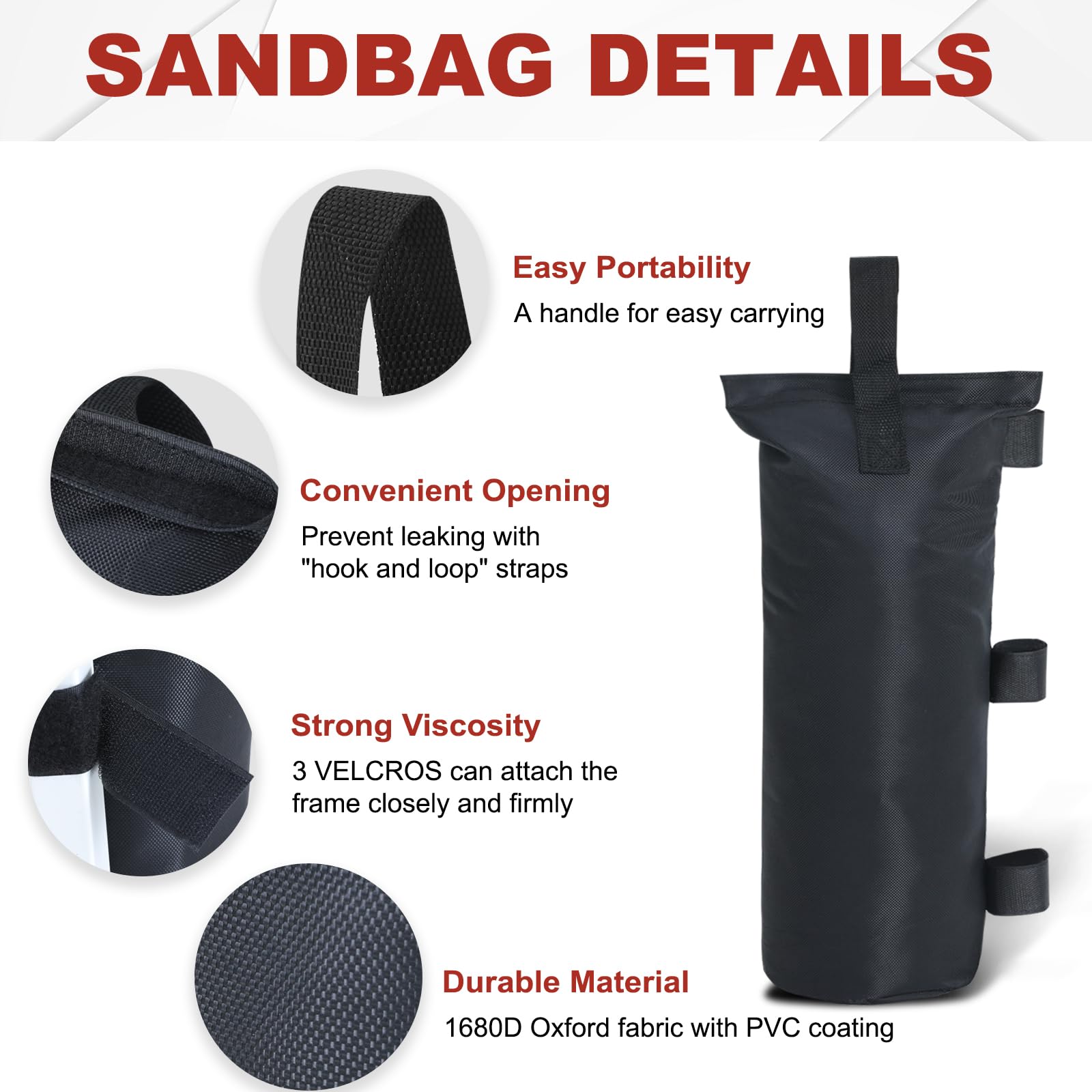 Foto 3 pulgar | Bolsas de Arena para Toldo Abccanopy Paquete de 4 de 17 kg C/U - Venta Internacional