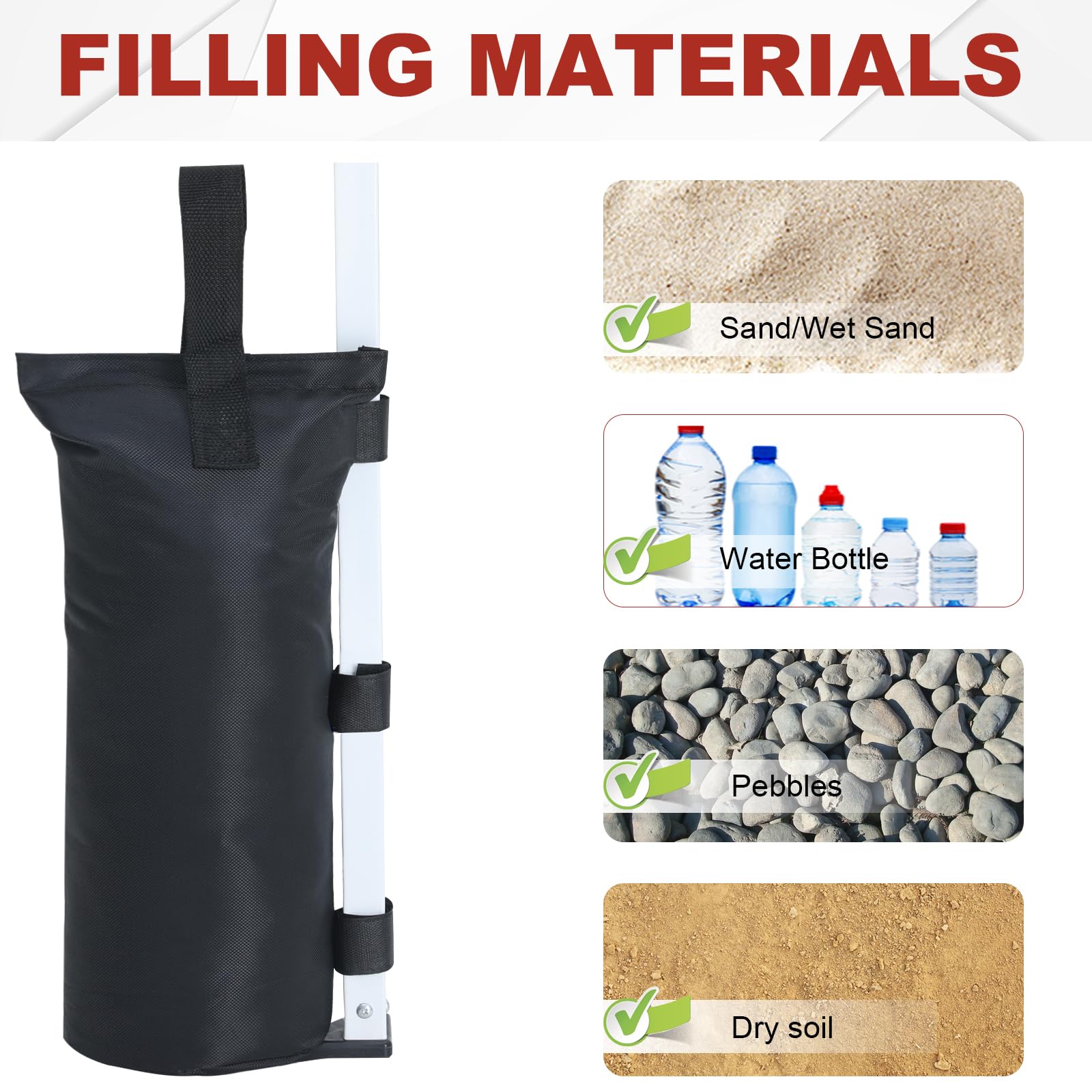 Foto 4 pulgar | Bolsas de Arena para Toldo Abccanopy Paquete de 4 de 17 kg C/U - Venta Internacional