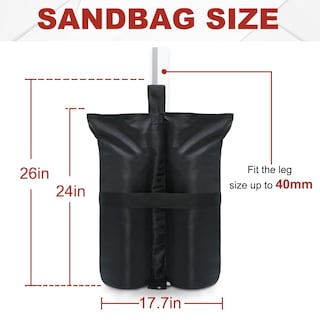 Foto 2 | Bolsas de Peso Abccanopy Heavy Duty Negras (84 Kg) Para Toldo - Venta Internacional