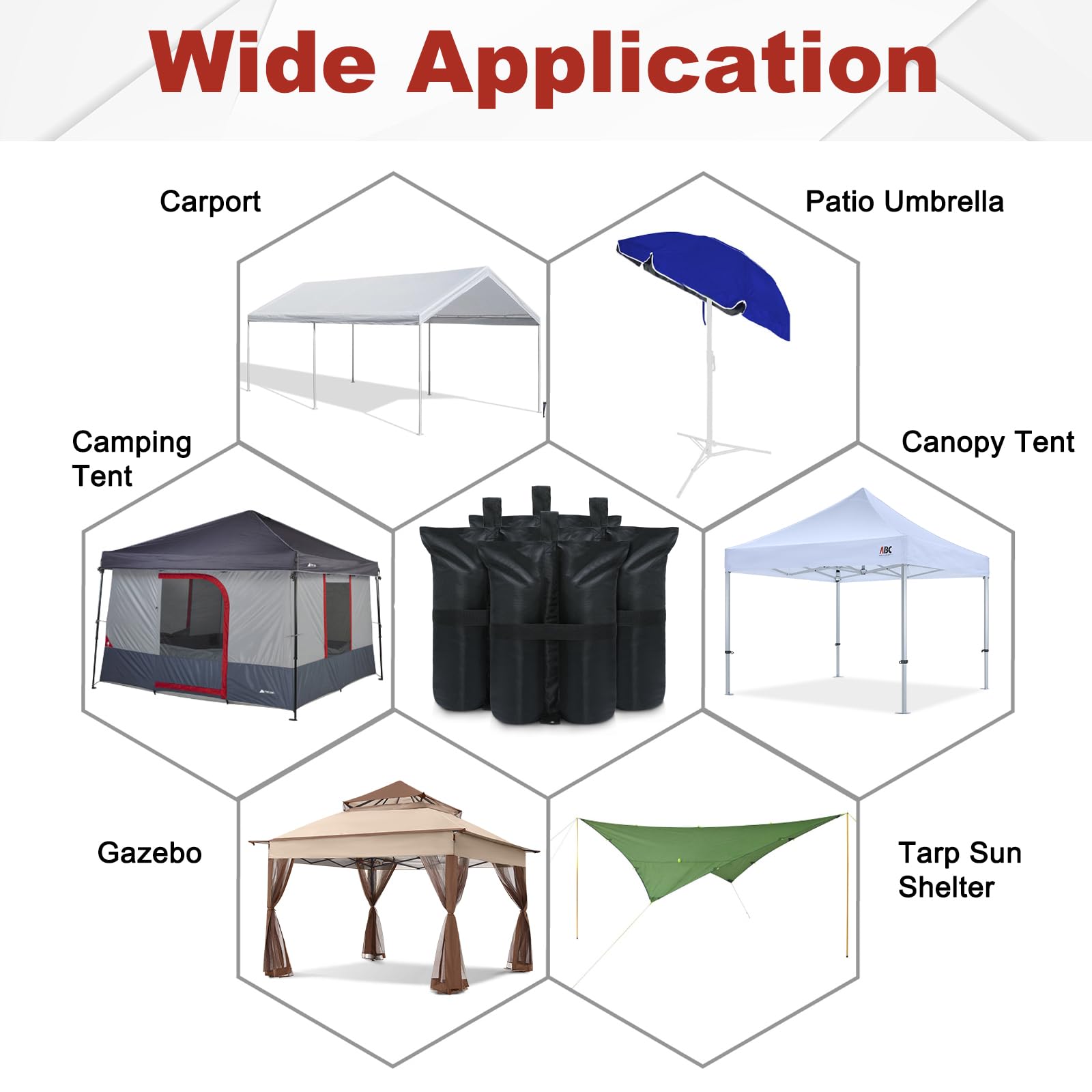 Foto 7 pulgar | Bolsas de Peso Abccanopy Heavy Duty Negras (84 Kg) Para Toldo - Venta Internacional