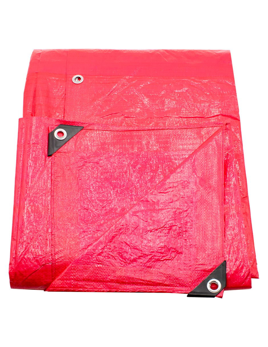 Lona De Polietileno Uso Rudo Termosellada Roja 110 Gr 5x6 M