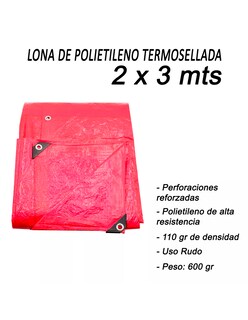 Foto 7 | Lona de Polietileno Termosellada Roja 2x3 m