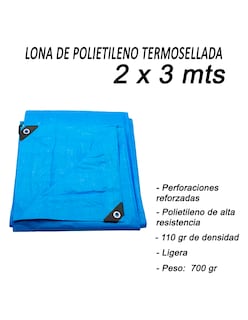 Foto 7 | Lona De Polietileno Uso Rudo Termosellada Azul 110 Gr 2x3 M