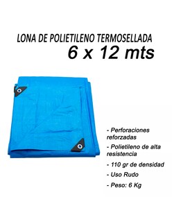 Foto 7 | Lona De Polietileno Uso Rudo Termosellada Azul 110 Gr 6x12 M