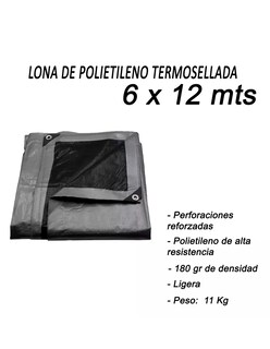 Foto 6 | Lona De Polietileno Uso Super Rudo Gris/negro 180 Gr 6x12 M