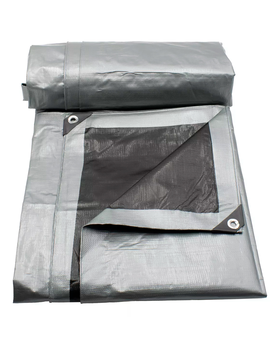 Foto 4 pulgar | Lona De Polietileno Uso Super Rudo Gris/negro 180 Gr 3x3 M