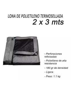 Foto 6 | Lona De Polietileno Uso Super Rudo Gris/negro 180 Gr 2x3 M