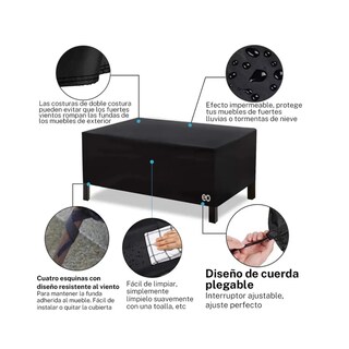Foto 3 | Cubierta Mesas Silla De Exterior Funda Impermeable Eo Safe Imports Esi-20763 Negro