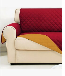 Foto 4 | Protector Cubre Sala Sofá Capitoneado Doble Vista 3 Piezas Color Terracota Y Vino