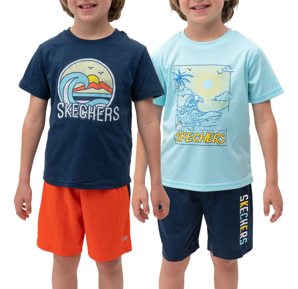 Foto 3 pulgar | Skechers Conjunto Deportivo Para Niño, 4 Piezas Con Camisetas Y Shorts Súper Cómodos Para Actividades Y Juego