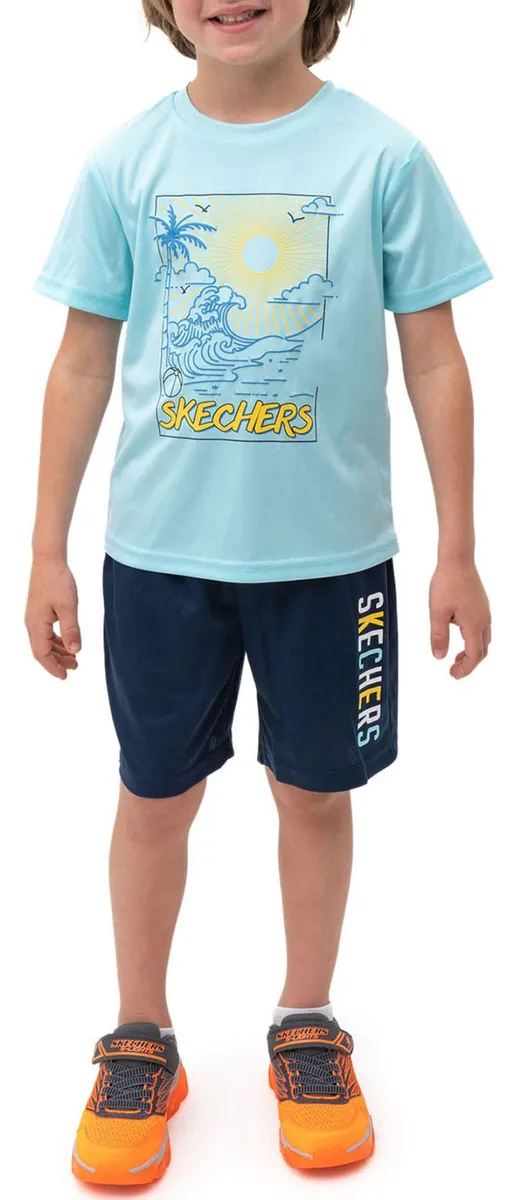 Foto 5 pulgar | Skechers Conjunto Deportivo Para Niño, 4 Piezas Con Camisetas Y Shorts Súper Cómodos Para Actividades Y Juego