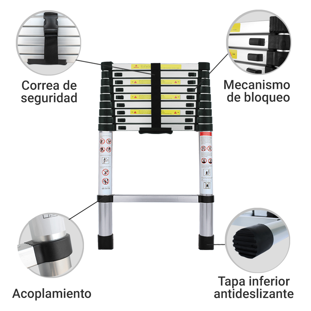 Foto 4 pulgar | Escalera Telescópica Lo Necesito Multiusos de 2.9 m