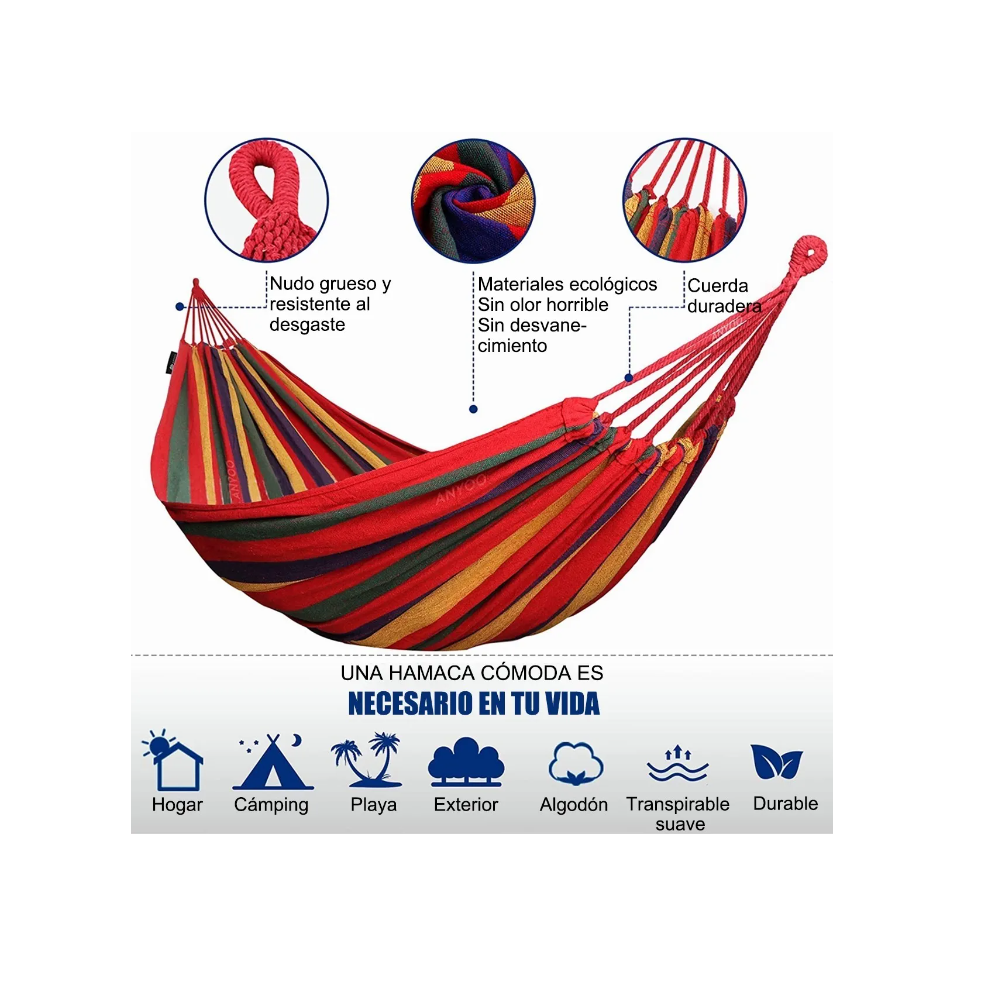 Foto 2 | Hamaca De Lona Durabilidad  100 Kg Ligera