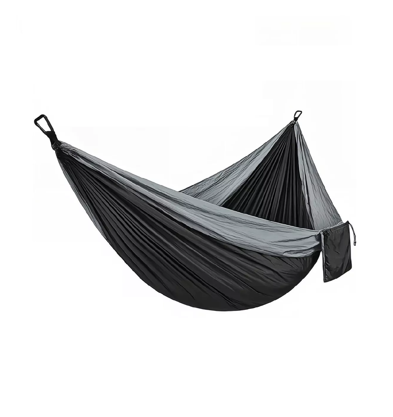 Hamaca Algodón para Exterior Jardín Camping Portátil Mueble BELUG Negro/gis