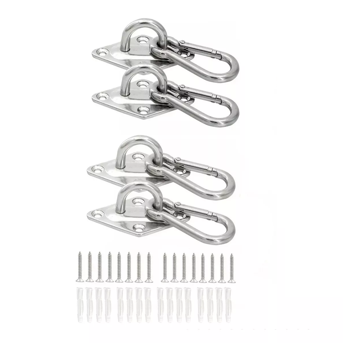 4pcs Choacero Inoxidable Para Hamaca/sacos De Arena/columpio Eo Safe Imports Esi-15877 Plata