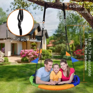 Foto 2 | Asiento Columpio Redondo Para Niños Árbol Exteriores 100cm Eo Safe Imports Esi-17797 Multicolor