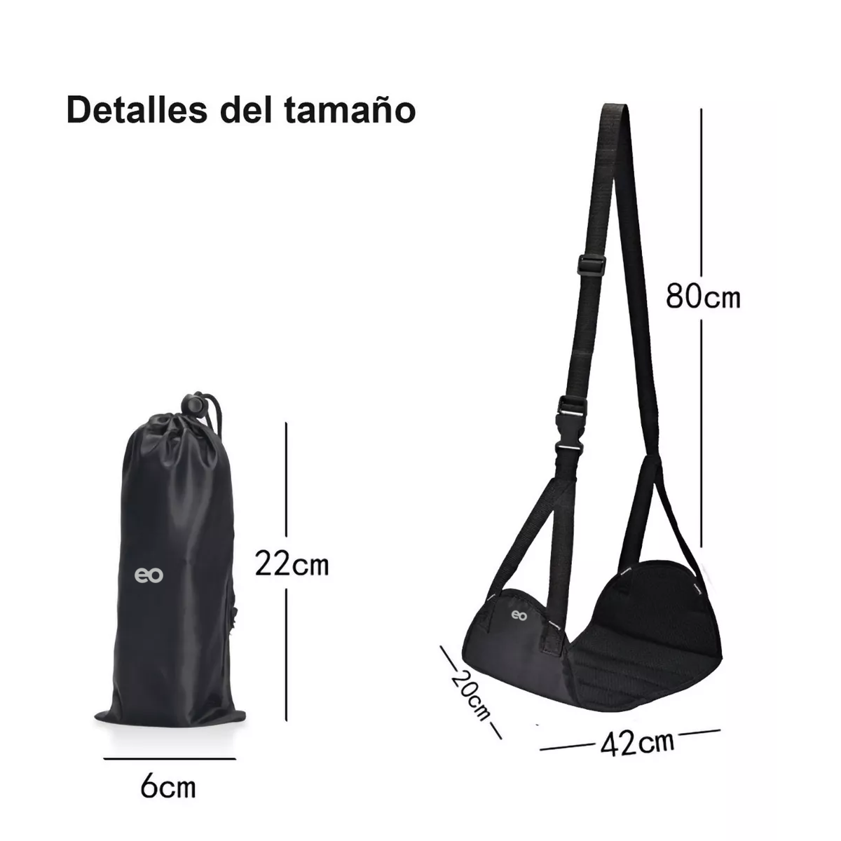 Foto 3 pulgar | Hamaca de Pies para Avión 2 Piezas Eo Safe Imports Esi-15876-1 Negro