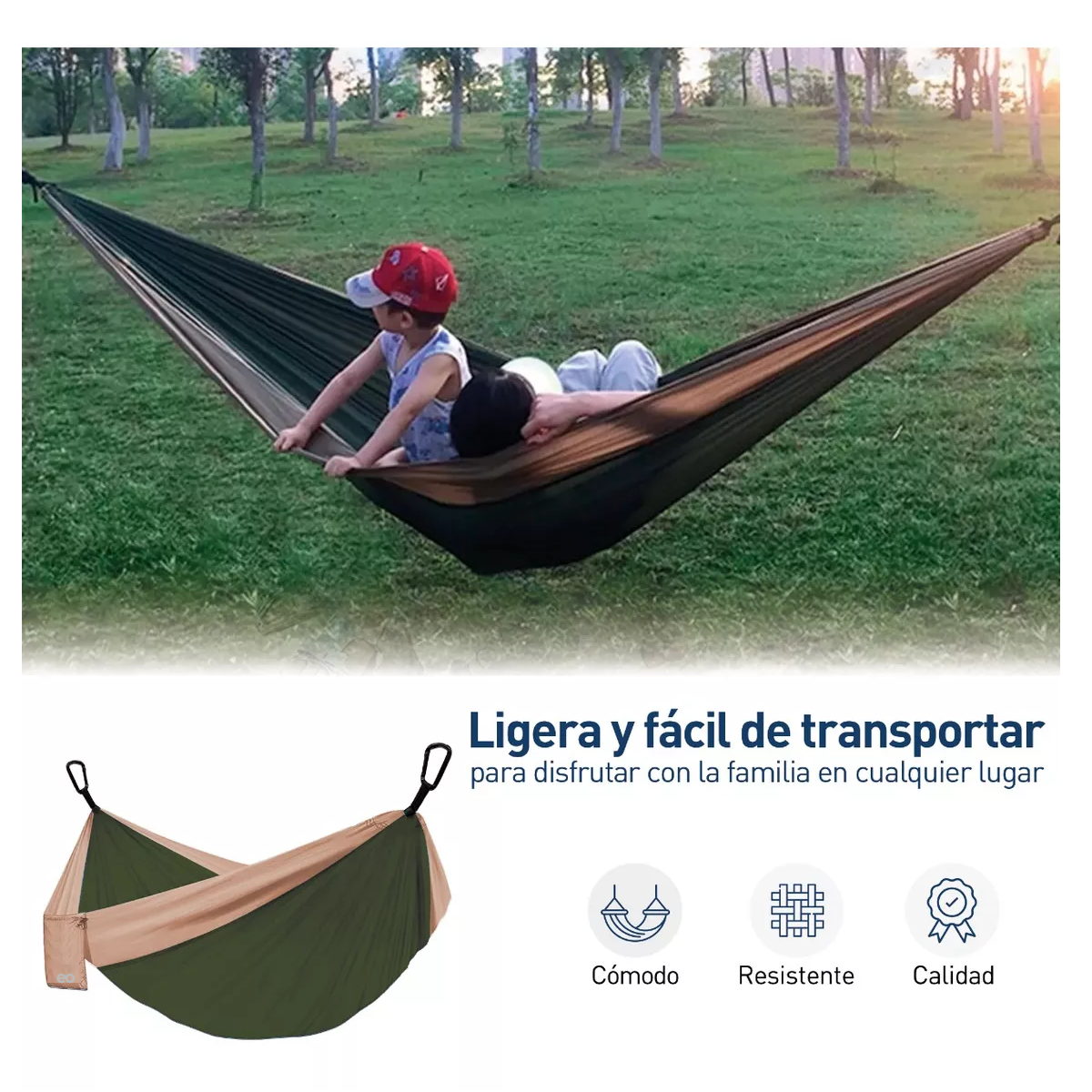 Foto 3 | Hamaca Camping Portátil + Kit de Instalación Eo Safe Imports Esi-14695-1 Multicolor