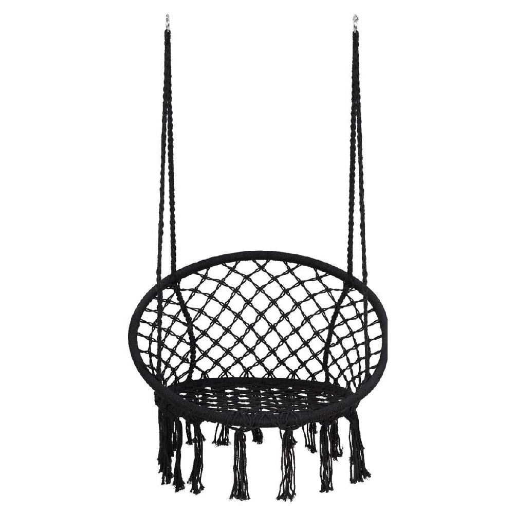 Foto 4 pulgar | Silla Colgante Macrame Aleissi Negra para Interior o Exterior