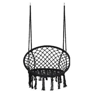 Foto 3 | Silla Colgante Macrame Aleissi Negra para Interior o Exterior