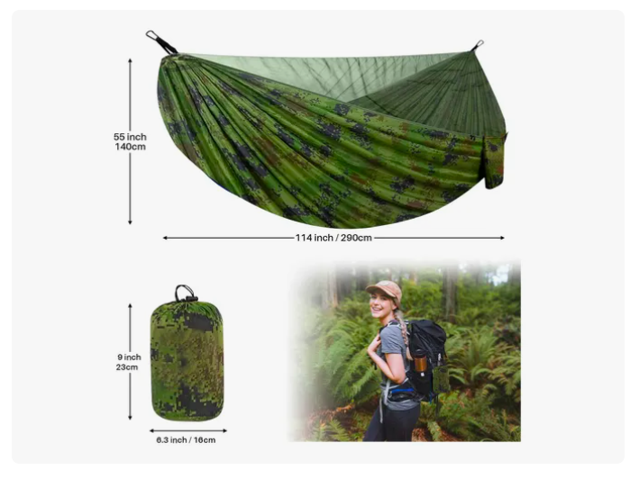 Foto 2 | Hamacas Xtellar Exterior De Nailon Con Mosquitero Campamento Jardin