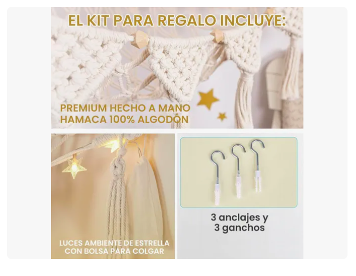 Foto 4 pulgar | Hamaca De Juguete Peluche Organizadora Juguete Para Bebés