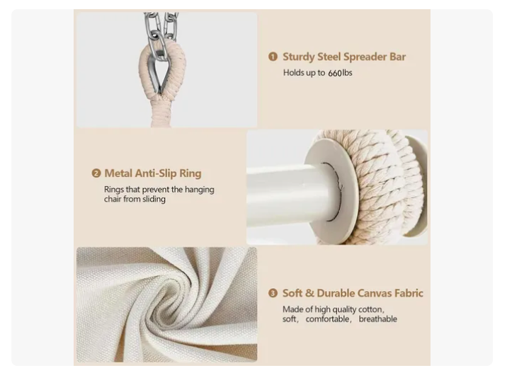 Foto 5 pulgar | Silla Hamaca Colgante Xtellar Silla con 2 Cojines