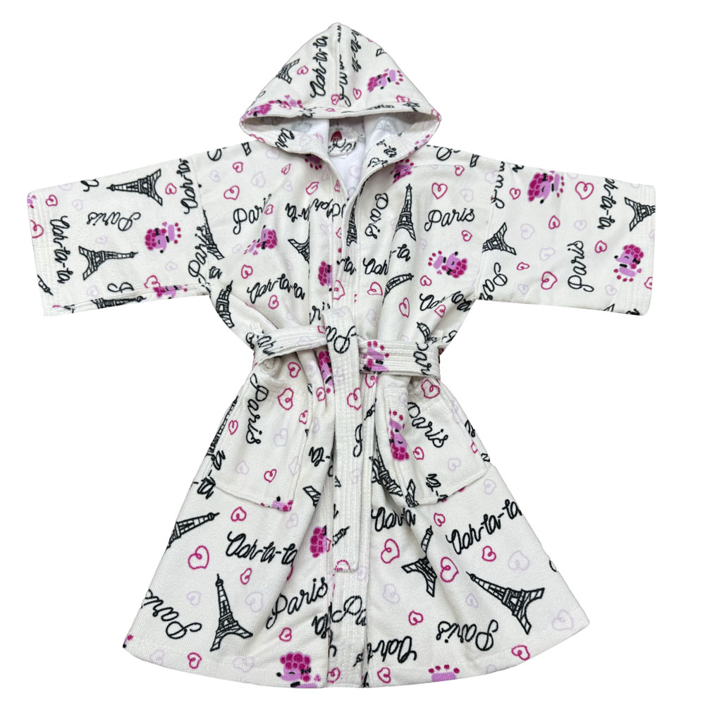 Foto 1 | Bata De Baño Infantil Con Gorro Blanco Paris 4-6