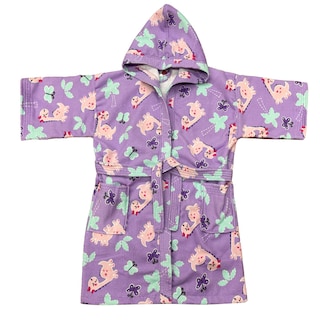 Foto 1 | Bata De Baño Infantil Con Gorro Lila Jirafas 6-8