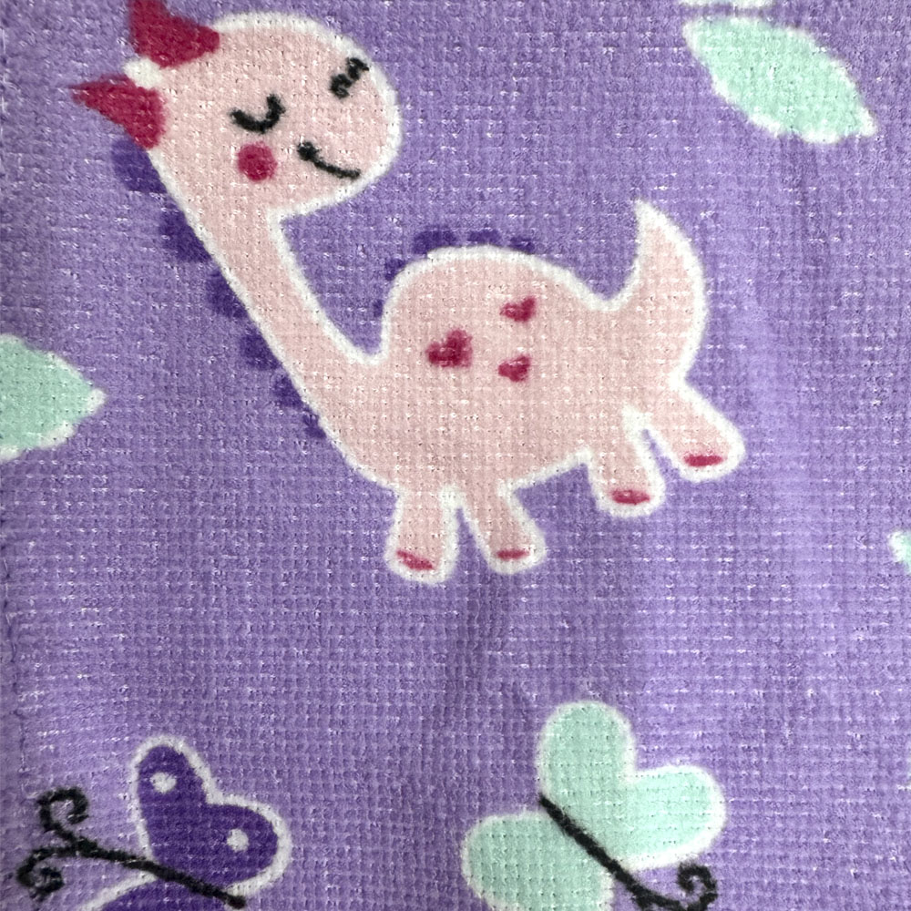 Foto 6 pulgar | Bata De Baño Infantil Con Gorro Lila Jirafas 4-6