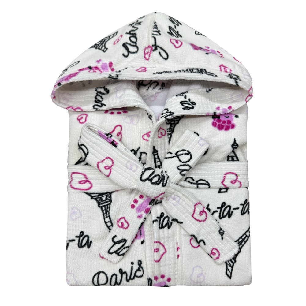 Foto 5 pulgar | Bata de Baño Infantil Elefantito con Gorro Blanco París 6-8