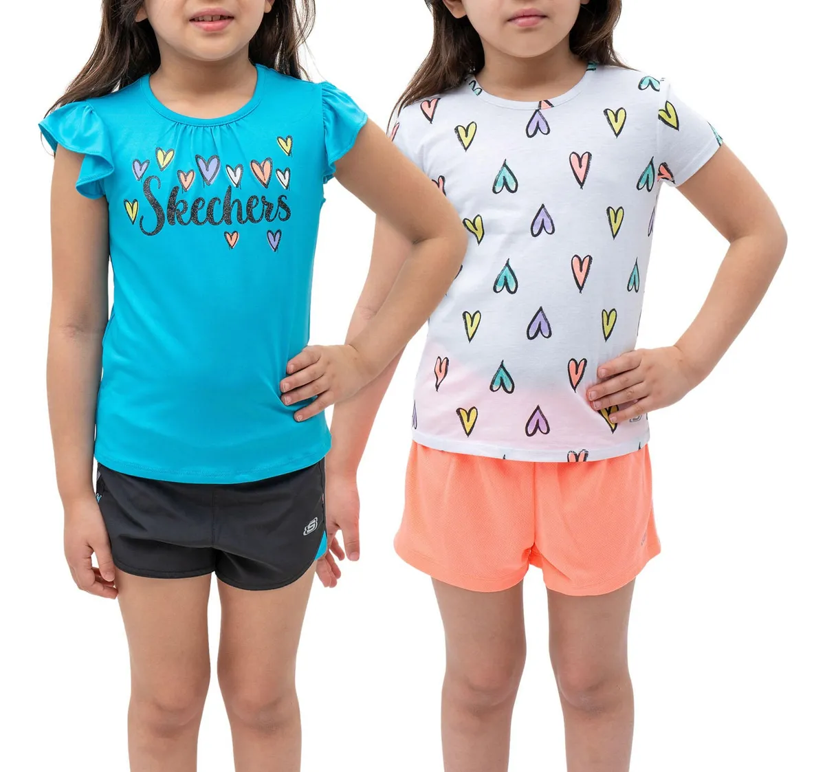 Foto 3 pulgar | Skechers Conjunto Para Niña, 4 Piezas De Camisetas Y Shorts, Cómodos, Perfectos Para Jugar Y Pasear