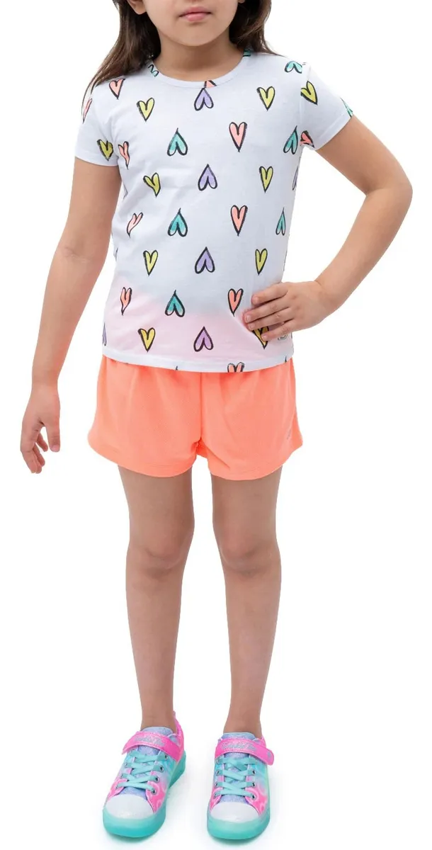 Foto 5 pulgar | Skechers Conjunto Para Niña, 4 Piezas De Camisetas Y Shorts, Cómodos, Perfectos Para Jugar Y Pasear