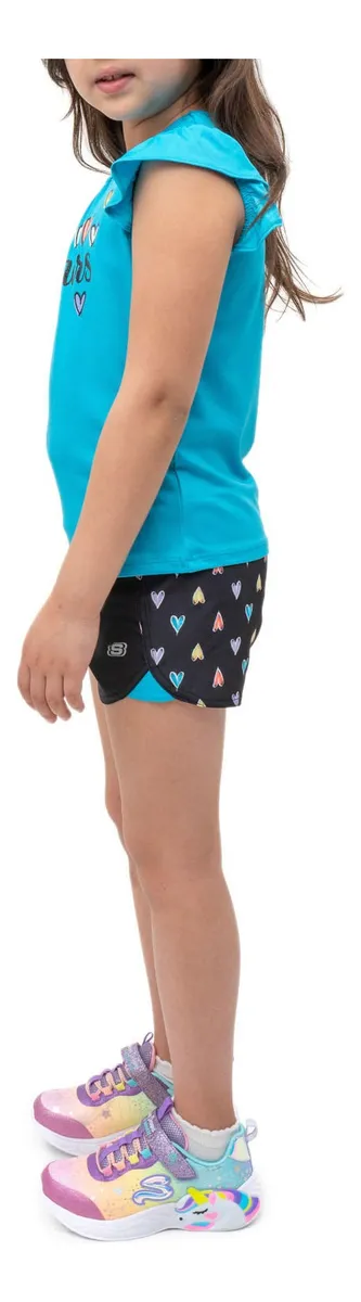 Foto 6 pulgar | Skechers Conjunto Para Niña, 4 Piezas De Camisetas Y Shorts, Cómodos, Perfectos Para Jugar Y Pasear