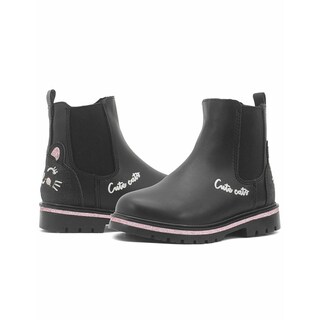 Foto 3 | Botín Bambino Para Niña Elástica Casual Chunky Gatito Negro Negro