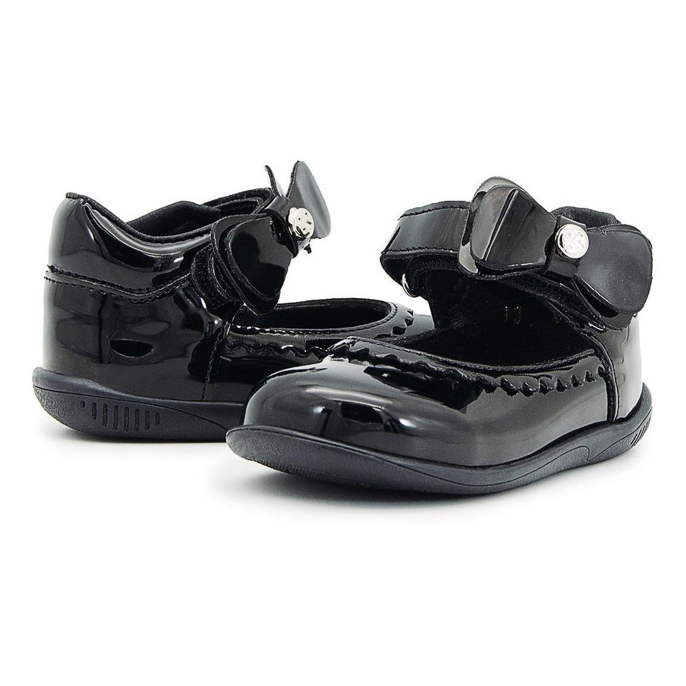 Botita Niña Karsten Charol Negro Moño Plantilla Arco 12-17 Negro
