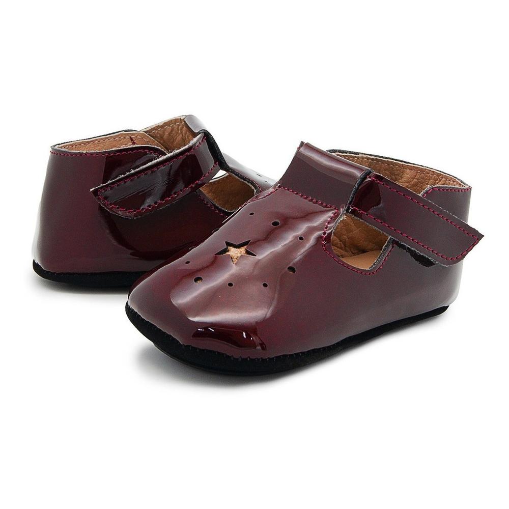 Foto 1 | Zapatitos Piel Suaves Bebé Niña C/moño Dk 78 Vino 10-13 Cafe
