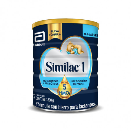 Foto 2 pulgar | Similac 1 Fórmula con 5 Hmos para Lactantes de 0 a 6 Meses 800 gr