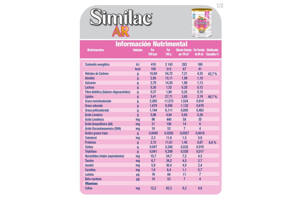 Foto 4 pulgar | Similac Ar Fórmula Infantil Baja En Lactosa Para Bebés De 0 A 12 Meses 850 G