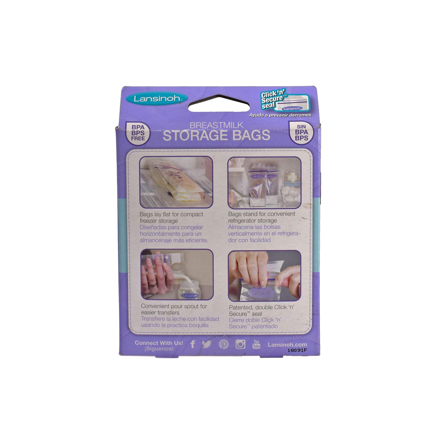 Foto 3 pulgar | Bolsas De Almacenamiento De Leche Materna Lansinoh 50 Bolsas (paquete De 3) - Venta Internacional.