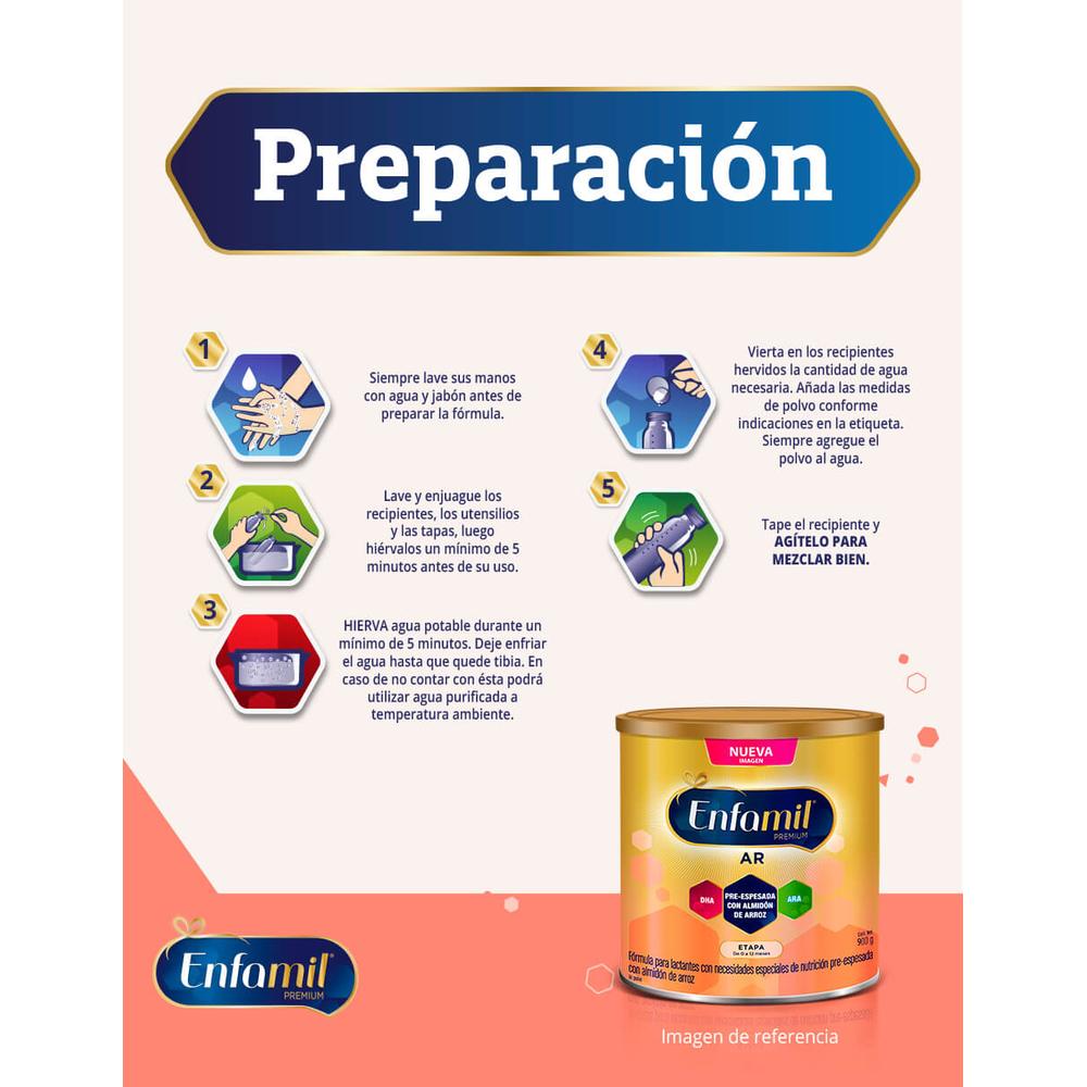 Foto 2 | Fórmula Infantil Especializada Enfamil A.r. 900 G
